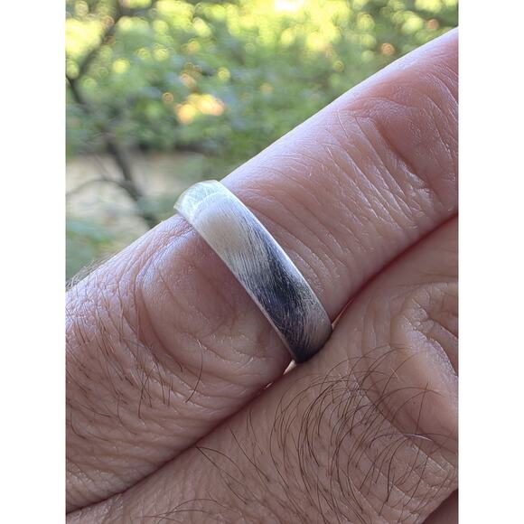 BAND STERLING SILVER 925 OXIDIZED RING SIZE 9.5 - Picture 3 of 15